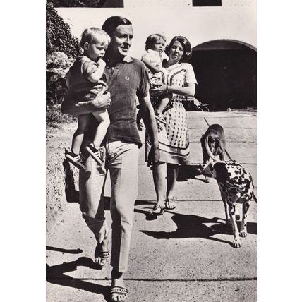 Prince Willem in 1971 Porte Ecole Dalmation Dog Postcard