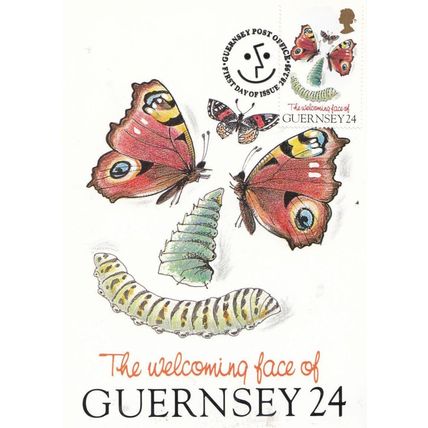 Butterflies The Welcoming Face Of Guernsey Stamp First Day Cover Postcard