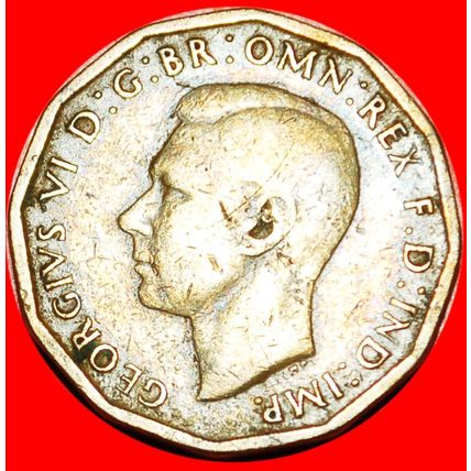 WARTIME (1939-1945): UNITED KINGDOM★ 3 PENCE 1943 GEORGE VI★LOW START★NO RESERVE