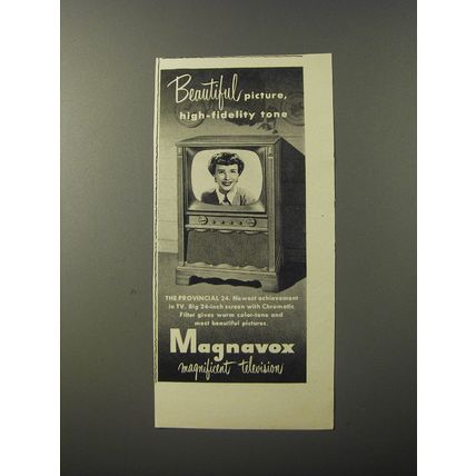 1953 Magnavox Provincial 24 Television Ad - Beautiful picture, high-fidelity