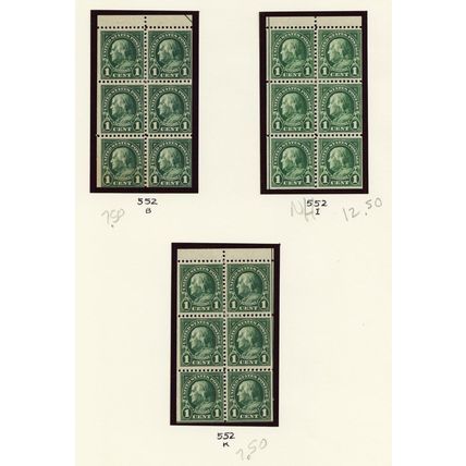 Early High Quality Booklet Pane Collection Many VF NH Cat $1859.75 - Stuart Katz