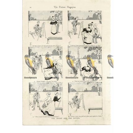 Artists & Lovers, Victorian Humour, Book Illustration (Print), 1895