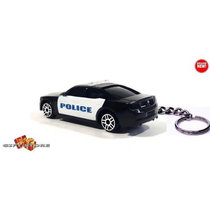 KEYCHAIN BLACK/WHITE LIKE LA POLICE PATROL DODGE CHARGER CUSTOM GREAT GIFT