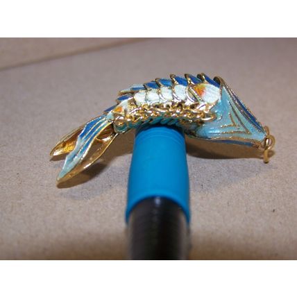 Vintage Cloisonne Enamel Fish Koi Articulated 2"