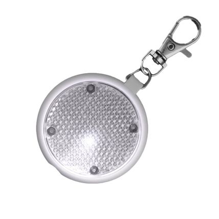 White Round Personal Safety Emergency Keychain Set Flashlight Blinkers