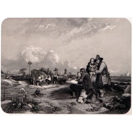 STUDIO OF PAUL POTTER 1840s Eugène Lepoittevin - Alfred Revel ANTIQUE ENGRAVING