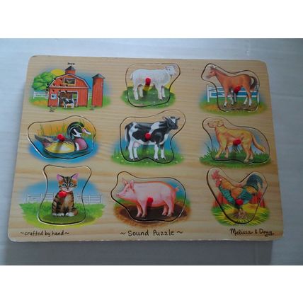 Puzzle - Melissa and Doug Wooden Sound Puzzle - #268 - Farm Animals