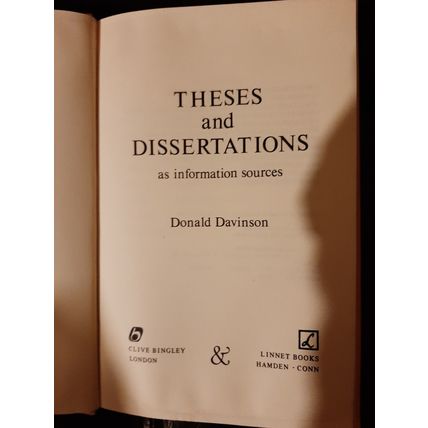 Thesis & Dissertations Donald Davinson
