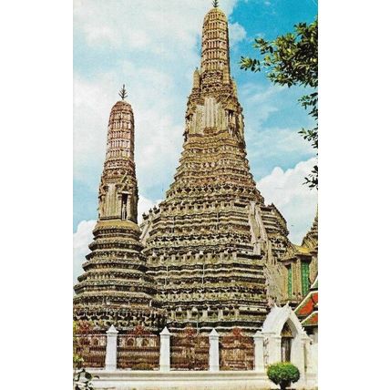 THAILAND - DHONBURI - TEMPLE AT DAWN - POSTCARD