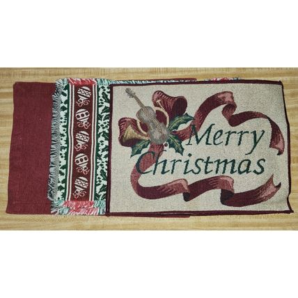 6 Christmas Fabric Placemats 2 Burgundy 2 Merry Christmas 2 Holly & Ornaments