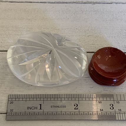 Vintage Ruckl Bohemian Czech Hand Cut Crystal Egg With Stand Original Box Label