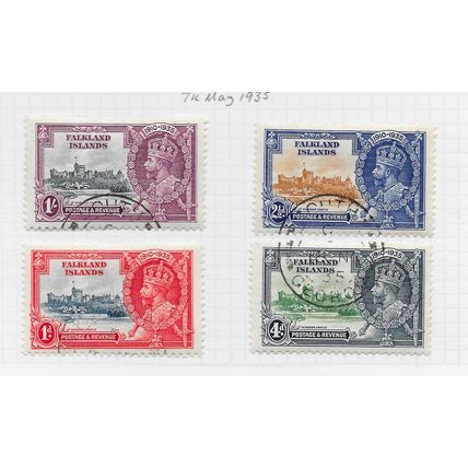 FALKLAND 1935 KG5 SILVER JUBILEE SET USED SOUTH GEORGIA PMK WINDSOR CASTLE