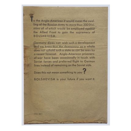 Original WW2 German Air Drop Leaflet. - Code SKJ 2011. - 1945.