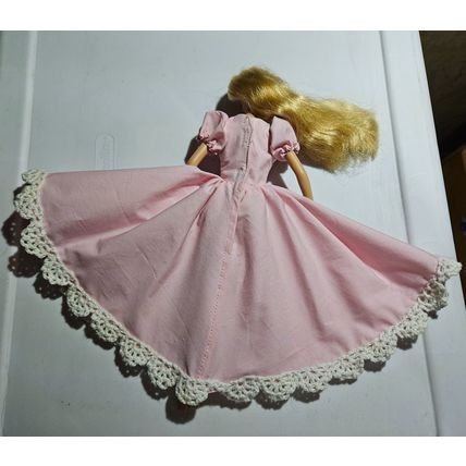 Handmade Long Pink Princess Gown for Modern Barbie