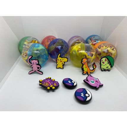 100 X Toy Filled capsules Pokemon Charms - VENDING MACHINE STOCK REFILLS 50-55mm