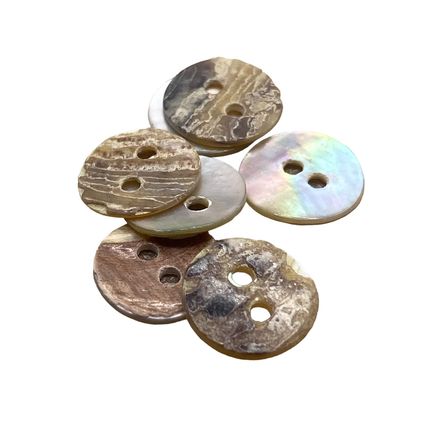 10mm Natural Mother of Pearl Shell Round Buttons 2 Hole Baby Doll Knitting