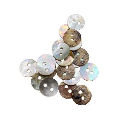 10mm Natural Mother of Pearl Shell Round Buttons 2 Hole Baby Doll Knitting
