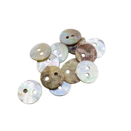 10mm Natural Mother of Pearl Shell Round Buttons 2 Hole Baby Doll Knitting