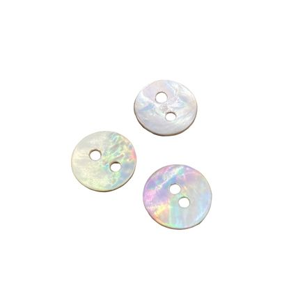 10mm Natural Mother of Pearl Shell Round Buttons 2 Hole Baby Doll Knitting