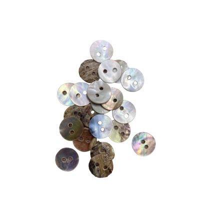 10mm Natural Mother of Pearl Shell Round Buttons 2 Hole Baby Doll Knitting