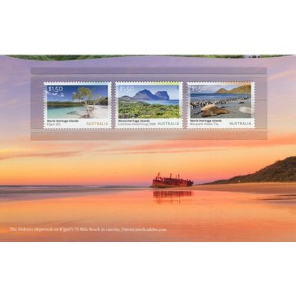 STAMP PACK: 2025, UNESCO WORLD HERITAGE ISLANDS, SET OF 3 MNH SHEET STAMPS.
