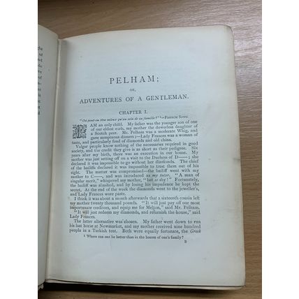 1887 LORD LYTTON "PELHAM" FICTION ANTIQUE FINE BINDING HARDBACK BOOK (P4)