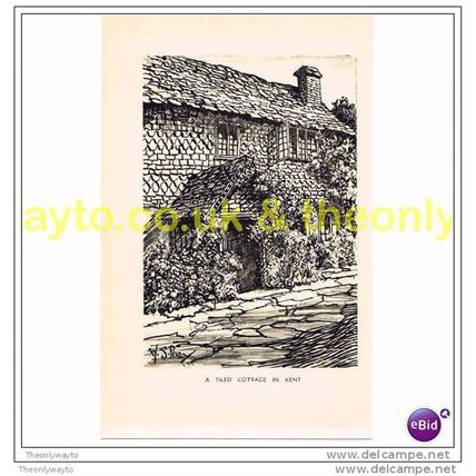 A TILED COTTAGE IN KENT, Book Illustration, 1936