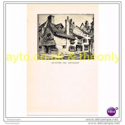 SALUTATION INN, NOTTINGHAM, Book Illustration, 1936