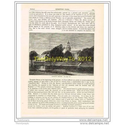 SUNBURY CHURCH, BOOK ILLUSTRATION (PRINT), GREATER LONDON, c1883