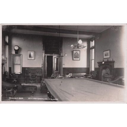 Billiard Room at Woolton Convalescent Home Liverpool Old RPC Postcard