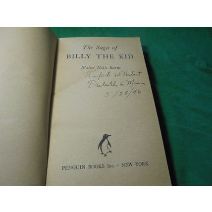 The Saga of BILLY THE KID by Walter Noble Burns! 1946 Penguin Book! $9.00 Shippe