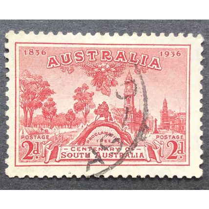 AUSTRALIA 1936 SG 0161 'SOUTH AUSTRALIA' USED 2d