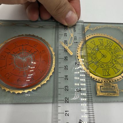 MCM Higgins Art Glass Pocket Watch Paperweight 6.5”x3.5” Signed Vintage