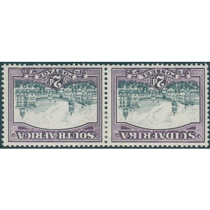 South Africa 1931 2d. slate-grey & lilac Wmk inverted SG44bw unused pair