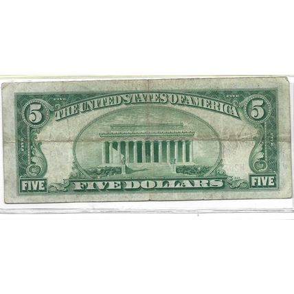 1928-E US $5.00 United States Note Bill VF