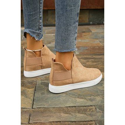 Camel High Top Slip-on Casual Sneakers