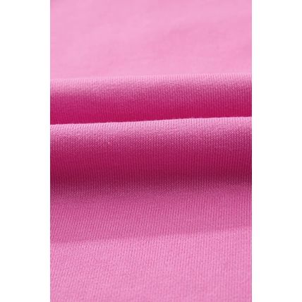 Sachet Pink Contrast Flower Drop Shoulder Loose T Shirt