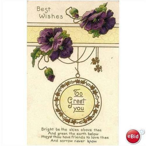 1910's Best Wishes "To Greet You" verse card #892