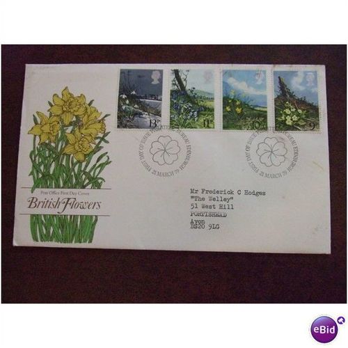 1979 GB Spring Wild Flowers 2 fine used stamps Snowdrop Bluebell