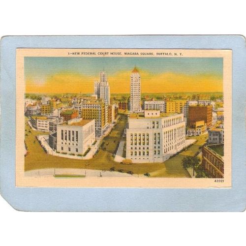 New York Buffalo New Federal Court House Niagara Square Street Scene Inter~2743