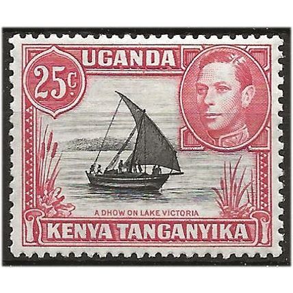 KUT 1952 SG140 25c Black & Carmine-Red Mounted Mint .. ...