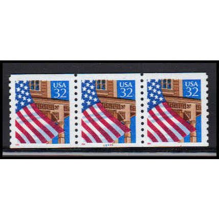 2913v 32c U.S. Flag Over Porch Very Fine MNH LGG PNC 66666/3 PA3496