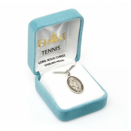 Jesus Christ Sterling Silver Women's Tennis Necklace Medal Necklace