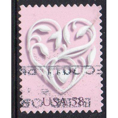 USA 2007 Wedding - Hearts - Pink 58c Used