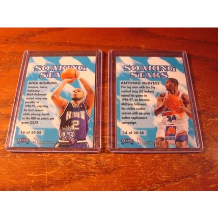 1998 Fleer, 2-Cards, Soaring Stars Inserts, RICHMOND (HOF)/ McDYESS