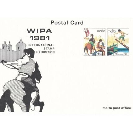 Malta WIPA 1981 Stamp Exhibition Postal Card Unused VGC