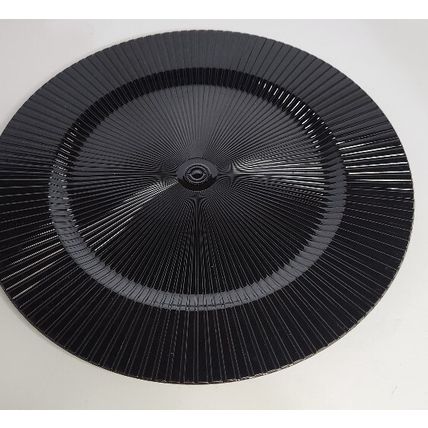 Set of 12 Elegant Black Dinner Plate Plastic Chargers 13 Inch Diameter - NEW