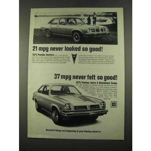 1975 Pontiac Ventura and Astre S Notchback Coupe Ad