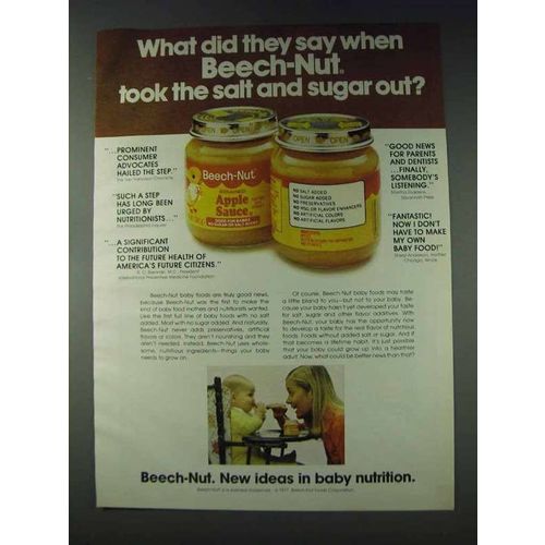 1978 Beech-Nut Apple Sauce Baby Food Ad