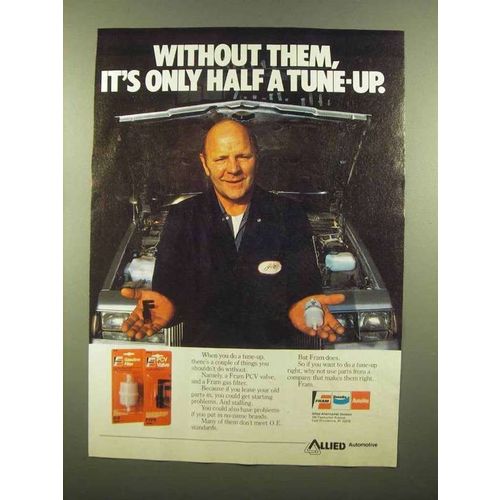1986 Fram Parts Ad - Without It's Only Half a Tune-Up